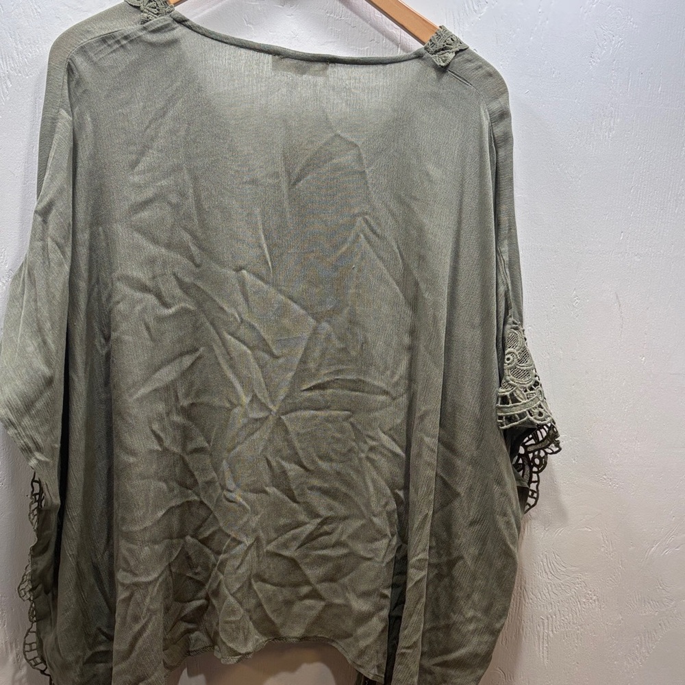 Sigrid Olive Green Lace Trim Tunic Top - Picture 8 of 8